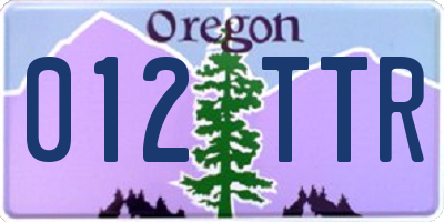 OR license plate 012TTR