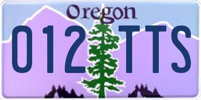 OR license plate 012TTS