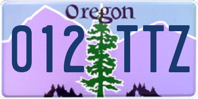 OR license plate 012TTZ