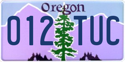 OR license plate 012TUC