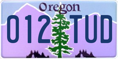 OR license plate 012TUD