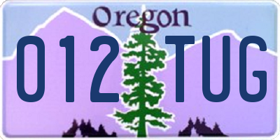 OR license plate 012TUG