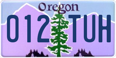 OR license plate 012TUH