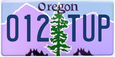 OR license plate 012TUP