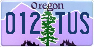 OR license plate 012TUS