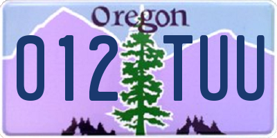 OR license plate 012TUU