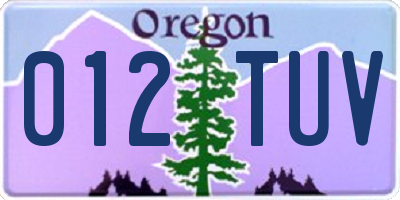 OR license plate 012TUV