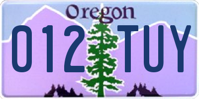 OR license plate 012TUY
