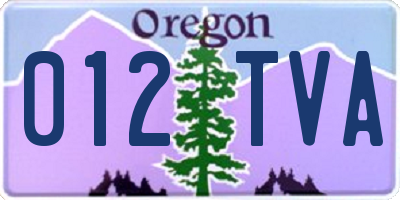 OR license plate 012TVA