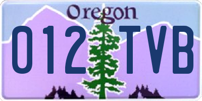 OR license plate 012TVB