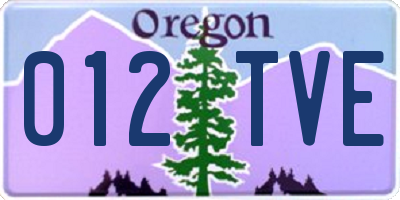 OR license plate 012TVE