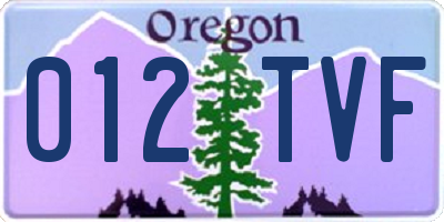 OR license plate 012TVF