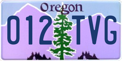 OR license plate 012TVG