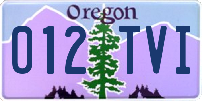 OR license plate 012TVI