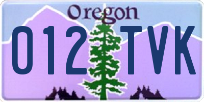 OR license plate 012TVK