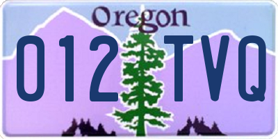 OR license plate 012TVQ