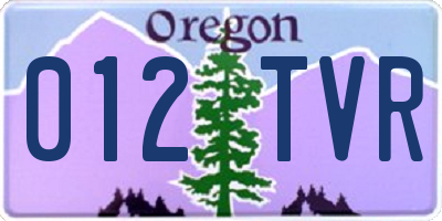 OR license plate 012TVR