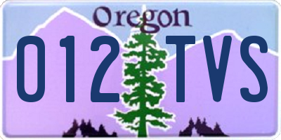 OR license plate 012TVS