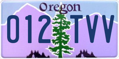OR license plate 012TVV