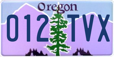OR license plate 012TVX