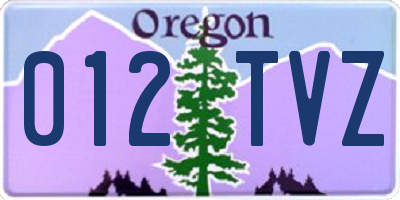 OR license plate 012TVZ