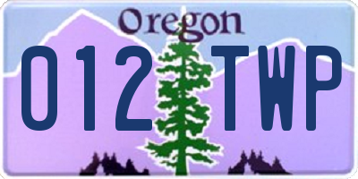OR license plate 012TWP