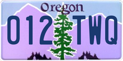 OR license plate 012TWQ