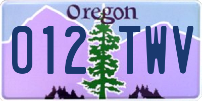 OR license plate 012TWV