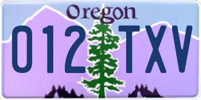 OR license plate 012TXV