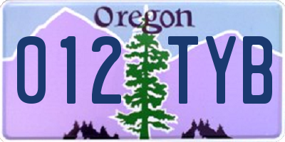 OR license plate 012TYB