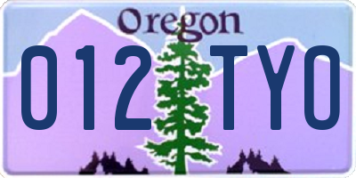 OR license plate 012TYO