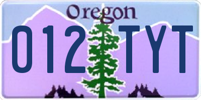 OR license plate 012TYT