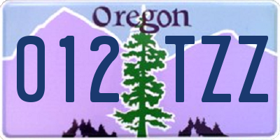 OR license plate 012TZZ