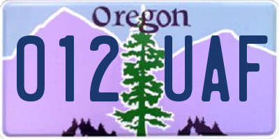 OR license plate 012UAF