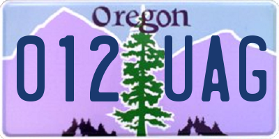 OR license plate 012UAG
