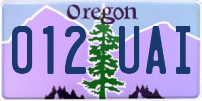 OR license plate 012UAI