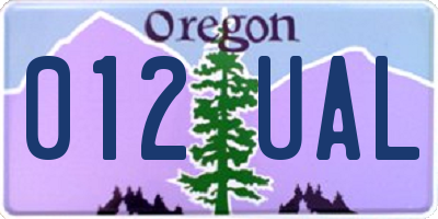 OR license plate 012UAL