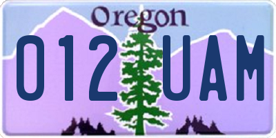 OR license plate 012UAM