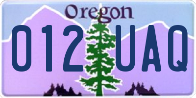 OR license plate 012UAQ