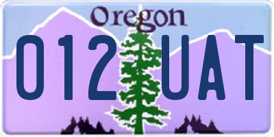 OR license plate 012UAT