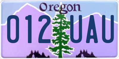 OR license plate 012UAU