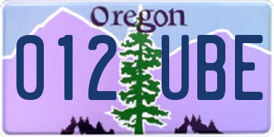 OR license plate 012UBE