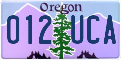OR license plate 012UCA