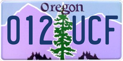 OR license plate 012UCF