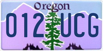 OR license plate 012UCG