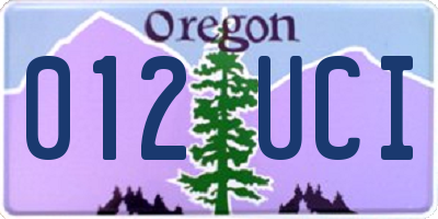 OR license plate 012UCI