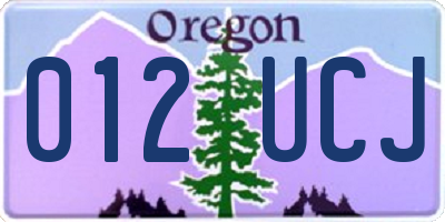 OR license plate 012UCJ