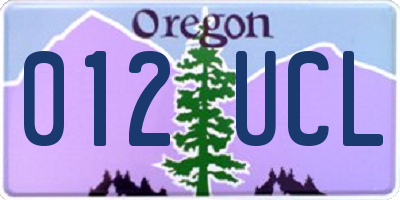 OR license plate 012UCL