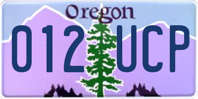 OR license plate 012UCP