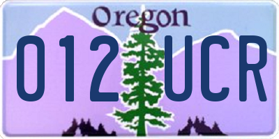 OR license plate 012UCR